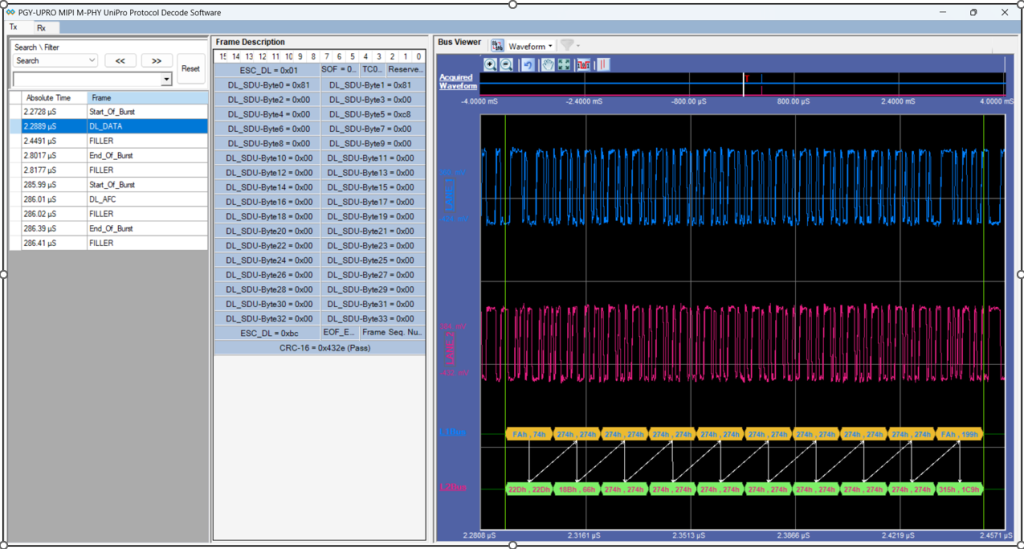 Protocol Decode Software Detail View
